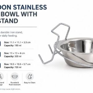 Cartoon Stainless Steel Bowl with Iron Stand