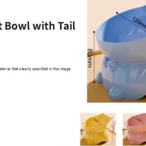 Raised Cat Bowl with Tail Handle