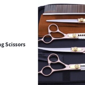 Rose Gold Grooming Scissors Set with Case