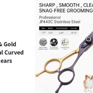 7-Inch Black & Gold Curved Chunker Shears