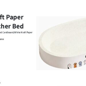 White Kraft Paper Cat Scratcher Bed
